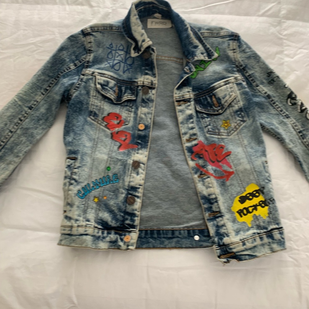 🛑SOLD🛑 Colorful Graffiti print DenimJacket